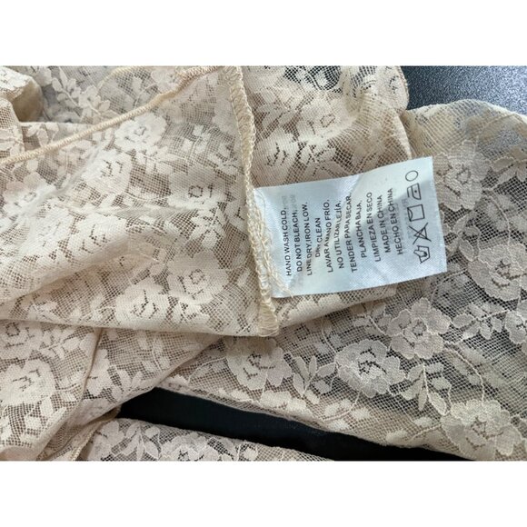 Emory Park‎ Women's high neck lace top in taupe Size Small NWT - Picture 7 of 10